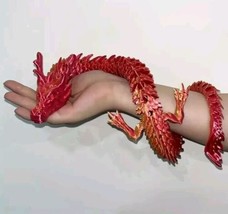 Articulated 3D Printed Dragon 2 Feet Long Red Extra Large - $12.86