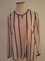 NWT Ann Taylor LOFT Size S Small 4 6 Semi Sheer Vertical Stripe L/S Shir... - $14.73