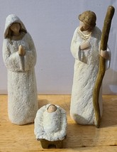 BABY JESUS JOSEPH MARY HOLY FAMILY NATIVITY SET RELIGIOUS FIGURINE SET OF 3 - £21.28 GBP