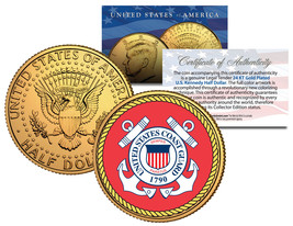 United States Coast Guard *Emblem* 24K Gold Plated Jfk Half Dollar Coin Military - £6.70 GBP