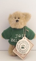 Rare HTF Boyds Bear Just Believe JB Green Sweater Mini Message 4&quot; Plush w/ Tags - £31.13 GBP