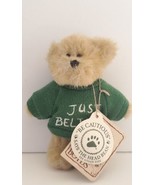 Rare HTF Boyds Bear Just Believe JB Green Sweater Mini Message 4&quot; Plush ... - £29.75 GBP