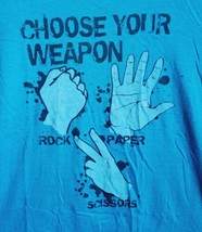 Heavyweight Champs &quot;Choose Your Weapon&quot; T-Shirt Large Rock Paper Scissors Blue - £10.28 GBP