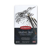 Derwent Graphic Soft Graphite Pencils, 9B-H - Set of 12  - $36.00