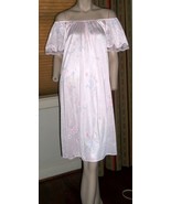Val Mode Medium Off The Shoulder Nightgown Negligee Pastel Floral Design - $39.59