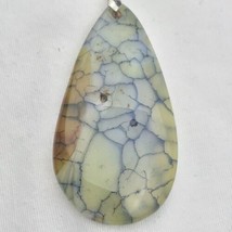 Dragonfly Wing Stone Agate Pendant Necklace Choker 19 Inch Translucent New - $10.00