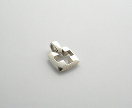 Tiffany &amp; Co Silver Stencil Cut Out Cross Charm Pendant 4 Necklace Brace... - £154.80 GBP