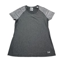 Under Armour Shirt Womens M Gray Fitted Heatgear Short Sleeve Casual Ath... - $19.68