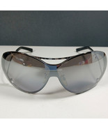 Givenchy SGV 162 COL.583 Silver Metal Designer Shield Sunglasses in Case - $94.99