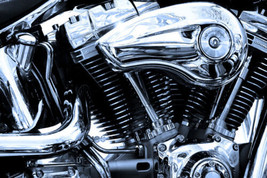 Framed canvas art print giclée closeup of legendary motorcycle chrome engine cam - £31.02 GBP+