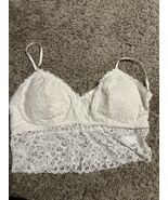 Tranquil &amp; True Womens Brami Lace Padded White Pullover Bra Adjustable S... - $17.93 CAD