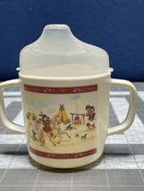 Vintage Cowboy Cowgirl Sippy Cup Child Dog Guitar Standard Dinnerware Cl... - $9.74