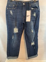 NEW! Womens Almost Famous Jeans Vintage Mom Juniors 13 Denim Blue Cropped Capris - £13.17 GBP