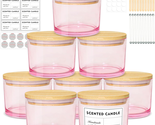 Candle Jars for Making Candles, 12Oz 8 Pack Lager Pink Glass Empty Candl... - $48.47