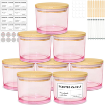 Candle Jars for Making Candles, 12Oz 8 Pack Lager Pink Glass Empty Candl... - £38.29 GBP