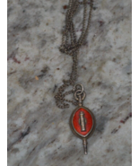 Unusual Sterling Pendant with Necklace, red face - £15.71 GBP