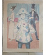 August Frey, 1960 Color Lithograph 35/120 Harlequin, Masked People at Ba... - €75,20 EUR