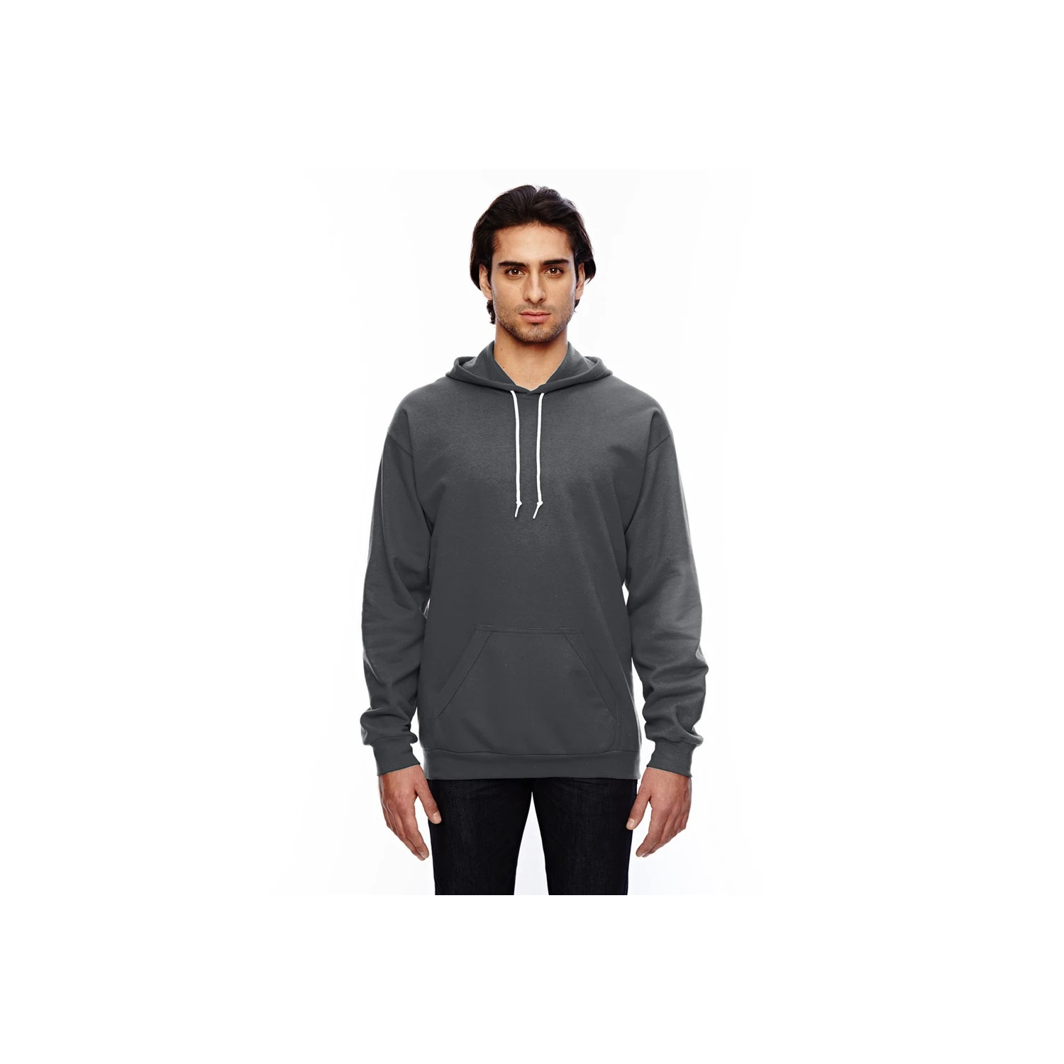 Anvil  Pullover Hoodie for Men   Hooded Fleece Sweatshirt with pockets - Charcoa - £7.84 GBP