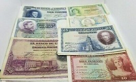 SPAIN LOT OF 10 BANKNOTES RARE CIRCULATED NO RESERVE - $27.66