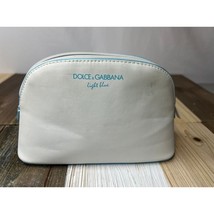 Dolce &amp; Gabbana Make Up Bag White Light Blue Zip Cosmetic Pouch Travel 8... - $8.60