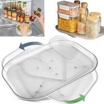 Clear Refrigerator Turntable Organizer 360° Rotating Fridge Storage Tray - $14.84