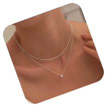 Diamond Necklaces for Women, Dainty Gold Necklace 14k - £44.18 GBP