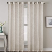 Living Room Linen Curtains Home Decorative Nickel Grommet Curtains Privacy, Inch - £35.13 GBP