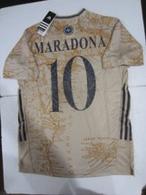 Diego Maradona Argentina Special Edition Match Tan Away Soccer Jersey 2020-2021 - £71.92 GBP