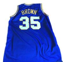 Roger Brown #35 Indiana Aba Retro Basketball Jersey New Sewn Blue Any Size image 5