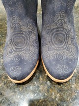 BATE Women&#39;s Blue Mid-Calf Modern Western Cowboy Chunky Heel Boot Size 37 - $59.00