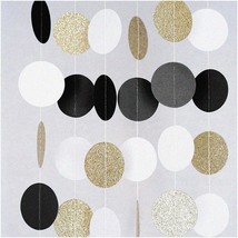 Sparkle Circle Dots Paper Garland - 5 Pack 50ft Glitter Hanging Decor for Baby S - £20.09 GBP