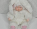 Vintage Anne Geddes Bunny Plush Easter Rabbit Doll Pink Ears 1997 White  - $15.47