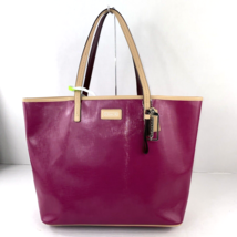 Coach Park Metro  Tote Bag Pink Magenta Saffiano Leather Tan Large  B3N - £55.91 GBP