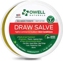 OWELL NATURALS Drawing Salve Ointment 1Oz, Ingrown Hair Treatment, Boil &amp; Cyst,  - £16.57 GBP