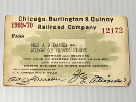 1969 Chicago, Burlington &amp; Quincy Railroad Company Railroad Pass for Pas... - £7.86 GBP