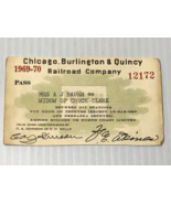 1969 Chicago, Burlington &amp; Quincy Railroad Company Railroad Pass for Pas... - £8.21 GBP