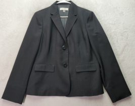 Evan Picone Blazer Jacket Women Sz 12 Black Long Sleeve Single Breasted 2 Button - £21.77 GBP