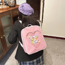 Japanese High School Girls JK Backpack Women Love Heart Shaped Transparent Bag S - £137.21 GBP