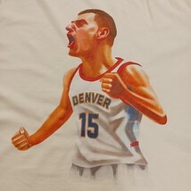 Nikola Jokic #15 Denver Nuggets Men's L Cream Heavyweight Cotton Graphic T-Shirt image 5
