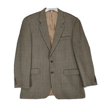 Vtg 90s Y2K IZOD Men&#39;s 44L 100% Wool Herringbone Tweed Sports Coat Blaze... - $43.54
