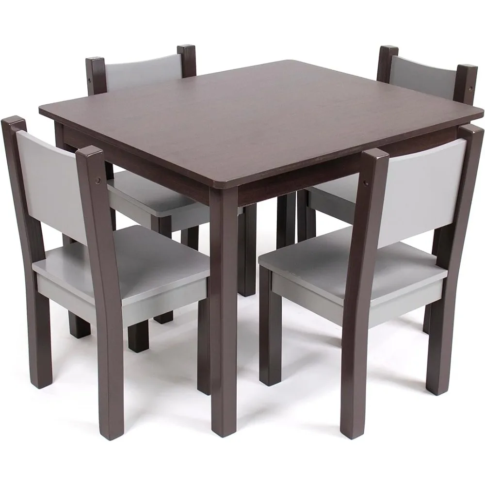 Espresso/Grey Modern Table Set Tables and Chairs for Children Tables &amp; S... - £145.17 GBP