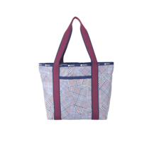 LeSportsac Puzzled Plaid Everyday Zip Tote Multi-Dimensional Modern Glen Plaid - £78.57 GBP
