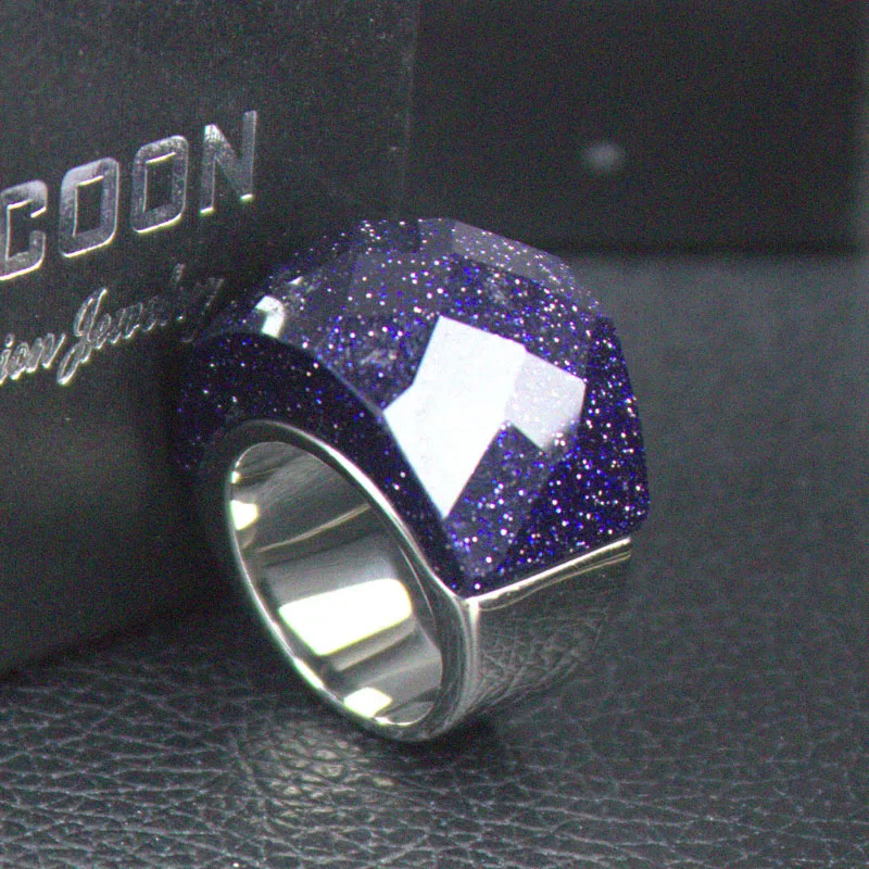 LYCOON quality fashion  purple sparkling jewelry women ring stainless steel shin - $37.55