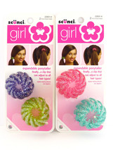 SCUNCI GIRL EXPANDABLE PONYTAILERS - 2 PCS. (22831-A) - £6.33 GBP