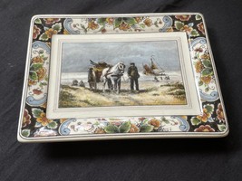 Antique Dutch delft Walraven Petit Murale Beachcomber. Marquée Arrière - $89.48