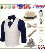 Authentic 1920s Men&#39;s Gangster Costume Set: Vest and Fedora Hat - Large ... - $1,327.13 MXN