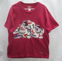Vtg 90s Converse Pile of Shoes Shirt USA Made single stitch Rare Sz M L Allstar - £72.87 GBP