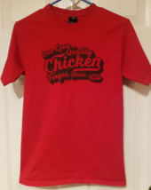 Raising Cane&#39;s Chicken Fingers One Love Employee Crew Red T-Shirt Size Small - £7.65 GBP