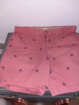 Izod Saltwater Pink Crab Print Shorts Cotton Vacation Casual Golf Men&#39;s Size 42 - £23.44 GBP