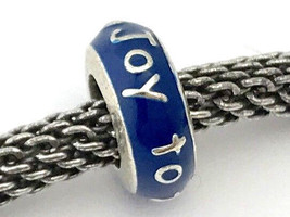 Brighton Joy To The World Spacer, JC1541, Silver Finish with Blue Enamel, New - £10.64 GBP